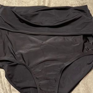 Like New Black Bathing Suit Bottom with fold down top .